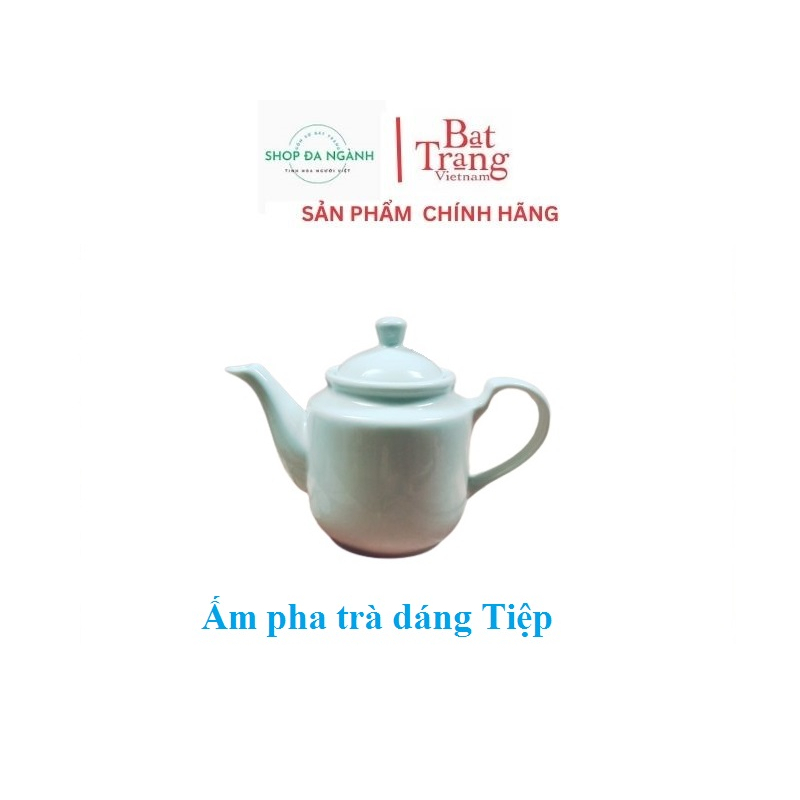 Ấm pha trà dáng vuông MK gốm sứ Bát Tràng