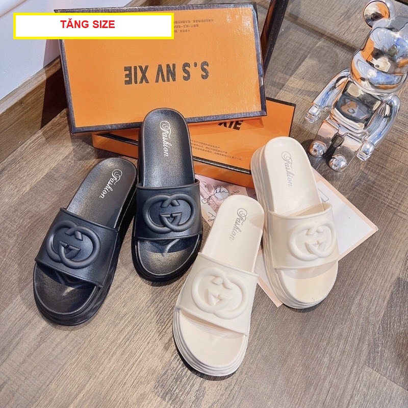 DÉP KIỂU NỮ QUAI NGANG zaneo -G.G ĐẾ CAO 5CM MỀM MẠI ÊM (lấy lên size)