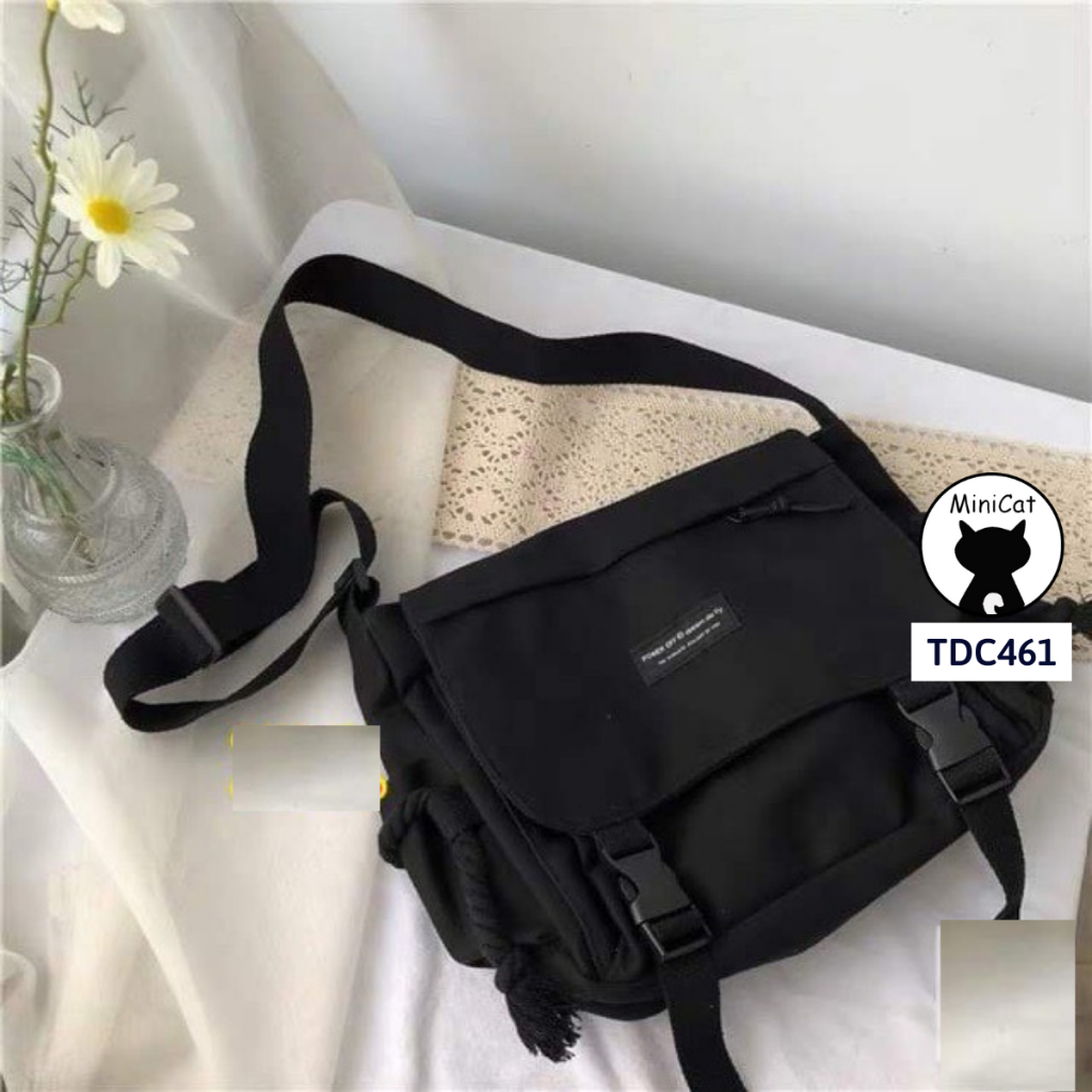Túi đeo chéo, túi đeo vai vải canvas Hàn Quốc MiniCat TDC461 (không có móc gấu) | BigBuy360 - bigbuy360.vn