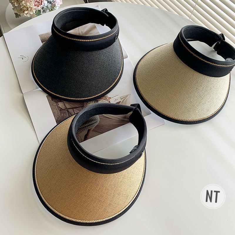 Mũ cói nửa đầu nữ rộng vành thời trang nón hở nóc nữ chống nắng chống UV du lịch đi biển năng động trẻ trung, Lisa M93