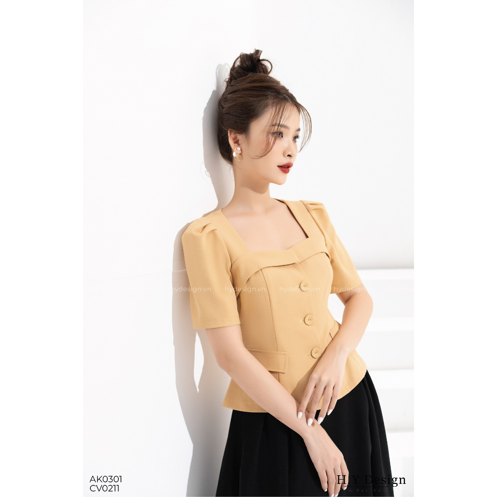Áo vàng cổ cách điệu - AK0301