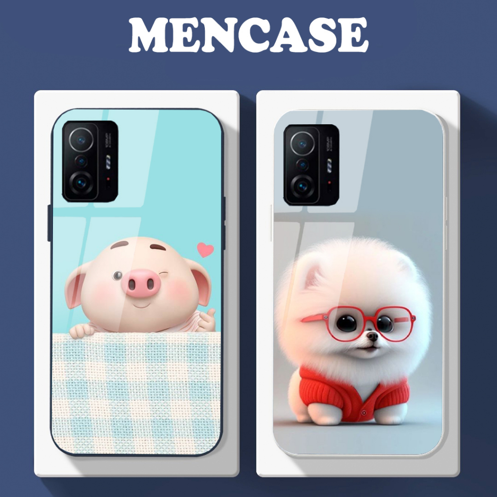 Ốp Lưng XIAOMI 11T 5G, 11T PRO 5G mặt kính in hình gấu dễ thương