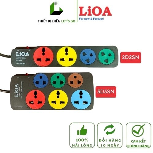 Ổ Cắm Điện LiOA Đa Năng Kết Hợp Phổ Thông 4 Lỗ, 6 Lỗ Dây Dài 3m/5m Công Suất 2200W [CHÍNH HÃNG]