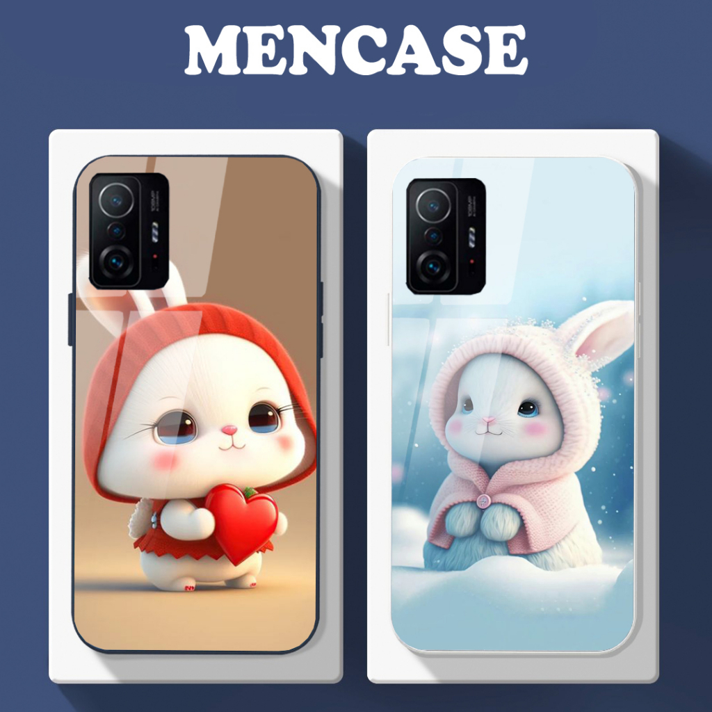Ốp Lưng XIAOMI 11T 5G, 11T PRO 5G mặt kính in hình gấu dễ thương