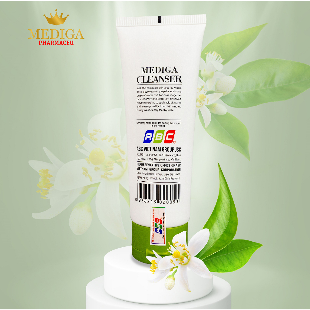 Sữa Rửa Mặt Mediga Thảo Dược Dưỡng Trắng, Sạch sâu