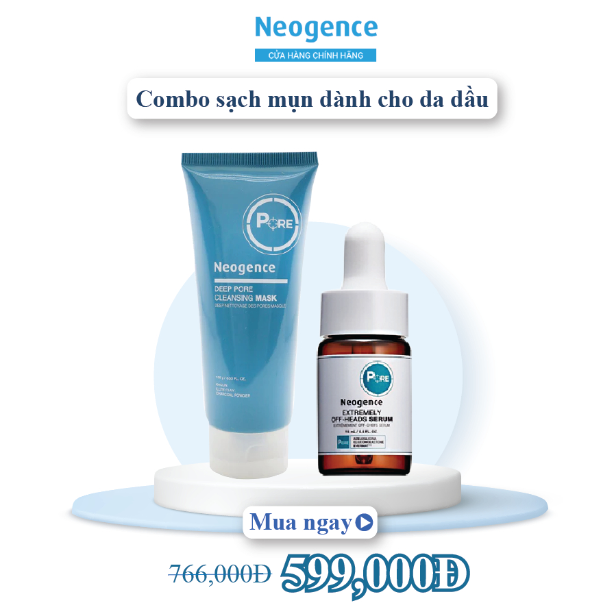 Combo sạch mụn đầu đen làm thông thoáng lỗ chân lông Neogence dành cho da dầu