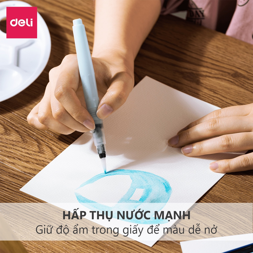 [HỌA CỤ DELI] Giấy Vẽ Màu Nước 16 Tờ 300Gsm A4 A5 A6 Chuyên Dụng Hoạ Sĩ Watercolor Paper Finenolo Gouache Acrylic