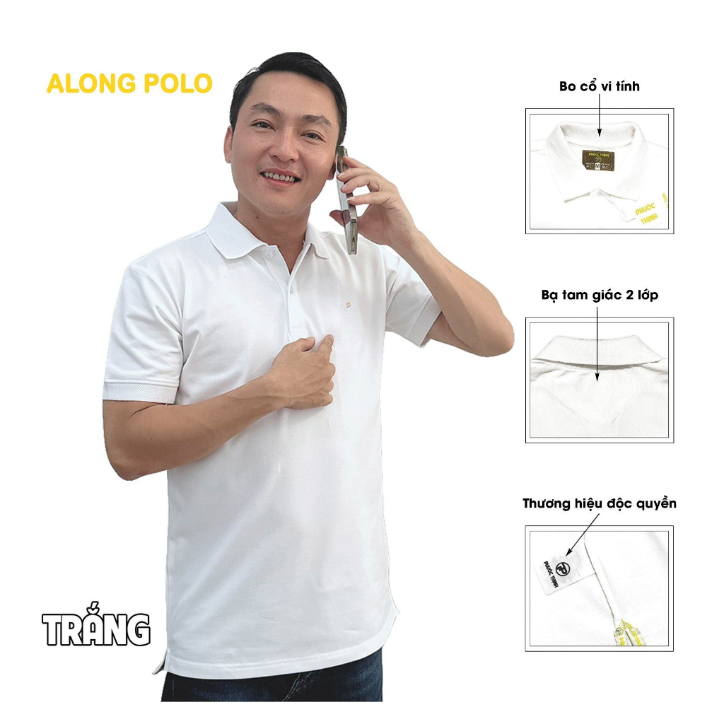 P08 Áo Polo Phước Thịnh Màu Trắng