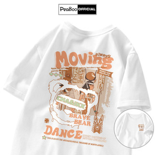 Áo Thun Nữ, Áo Phông Unisex By PEABOO Mã BST03 Màu Trắng In Hình Chất Cotton Thoáng Mát Form Rộng Tay Lỡ Cho Nam Nữ