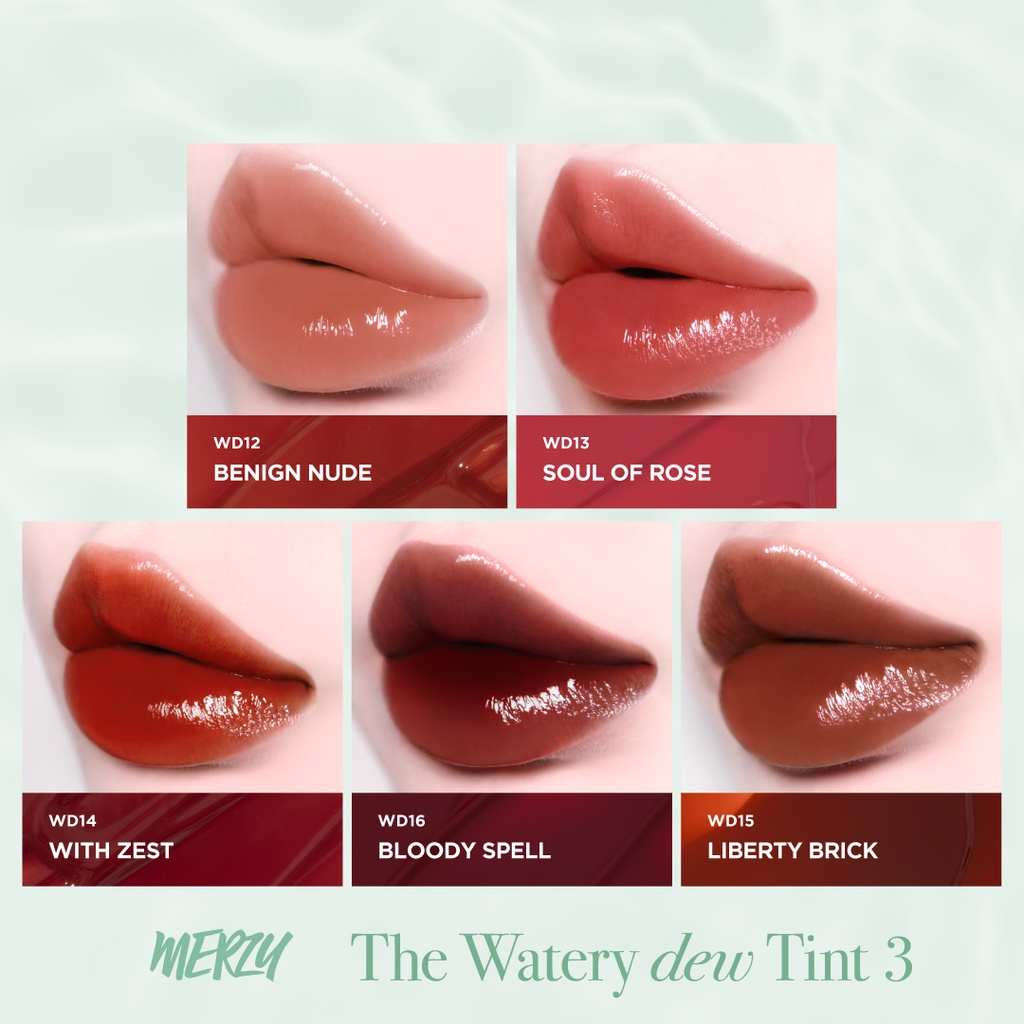 Son Tint Lì, Lâu Trôi Cho Đôi Môi Ẩm Mịn Merzy The Watery Dew Tint 4g