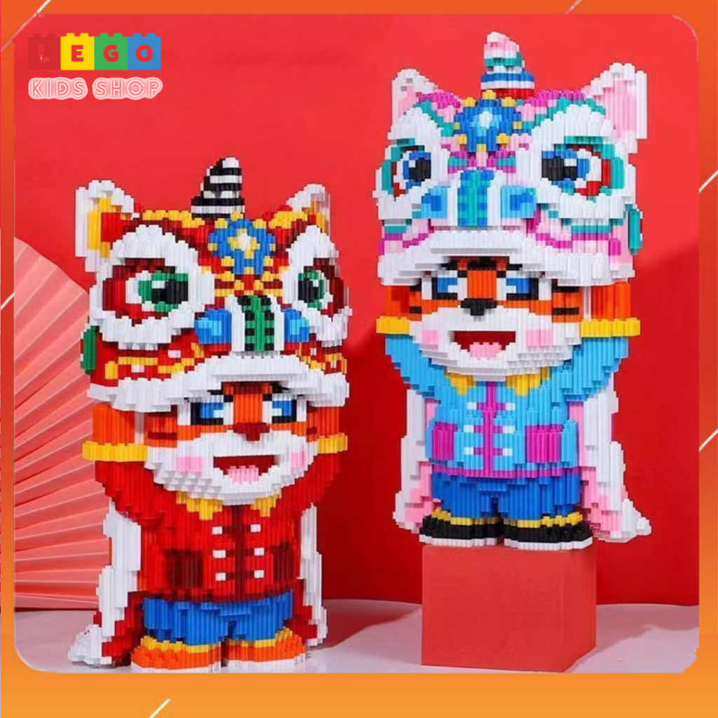 Đồ Chơi Lego Nhân Vật Hoạt Hình Pikachu Hổ Con Kì Lân, Mô Hình Lắp Ráp Hình Hổ Con Pikachu 3D Size L