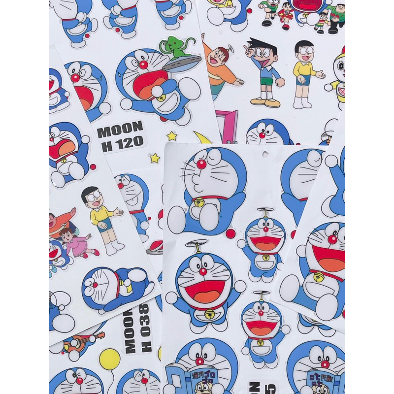 Tem nổi hoạt hình Doremon dán trang trí xe máy, tem tổng hợp mẫu Doremon Nobita có sẵn keo dán