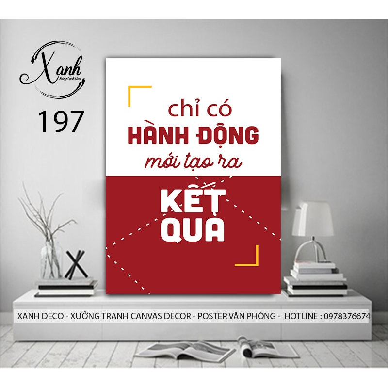 Tranh động lực, tranh cổ động văn phòng công ty, hành động mới có kết quả