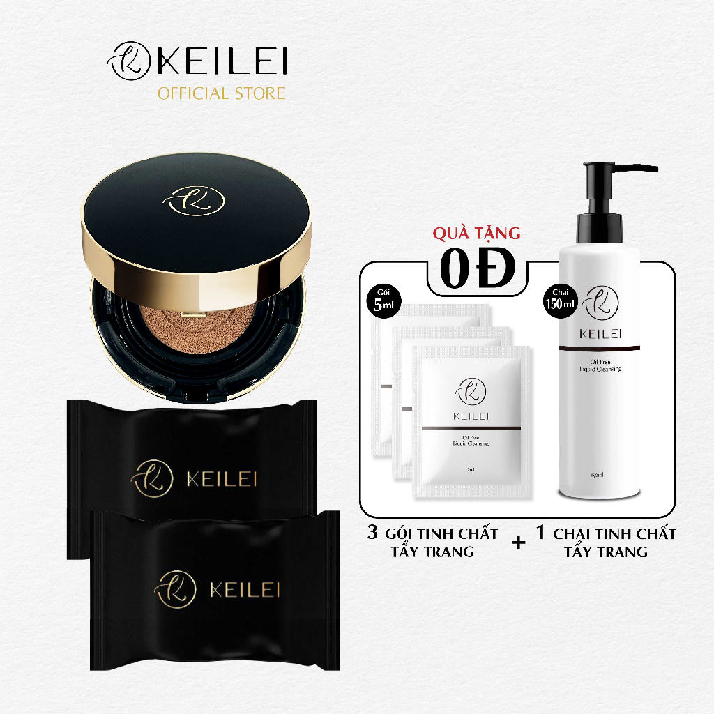 Combo Best Seller Phấn Nước Đa Năng 3 Trong 1 KEILEI 1Cushion+2Lõi