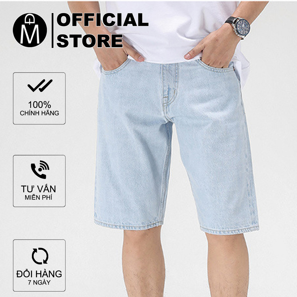 Quần short jean nam MĐ Q414 xanh bạc