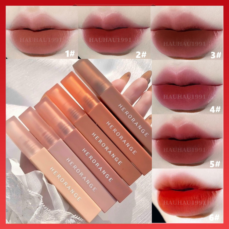 [Giảm giá sốc!] Son kem lì HERORANGE lâu trôi mềm mịn căng mọng Nude Colordiary hot trend