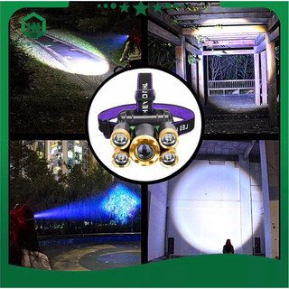 Đèn pin đội đầu 5 bóng led siêu sáng