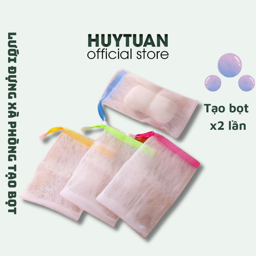 Túi Lưới Đựng Xà Phòng Tạo Bọt Có Dây Rút - Túi Lưới Tạo Bọt Xà Bông