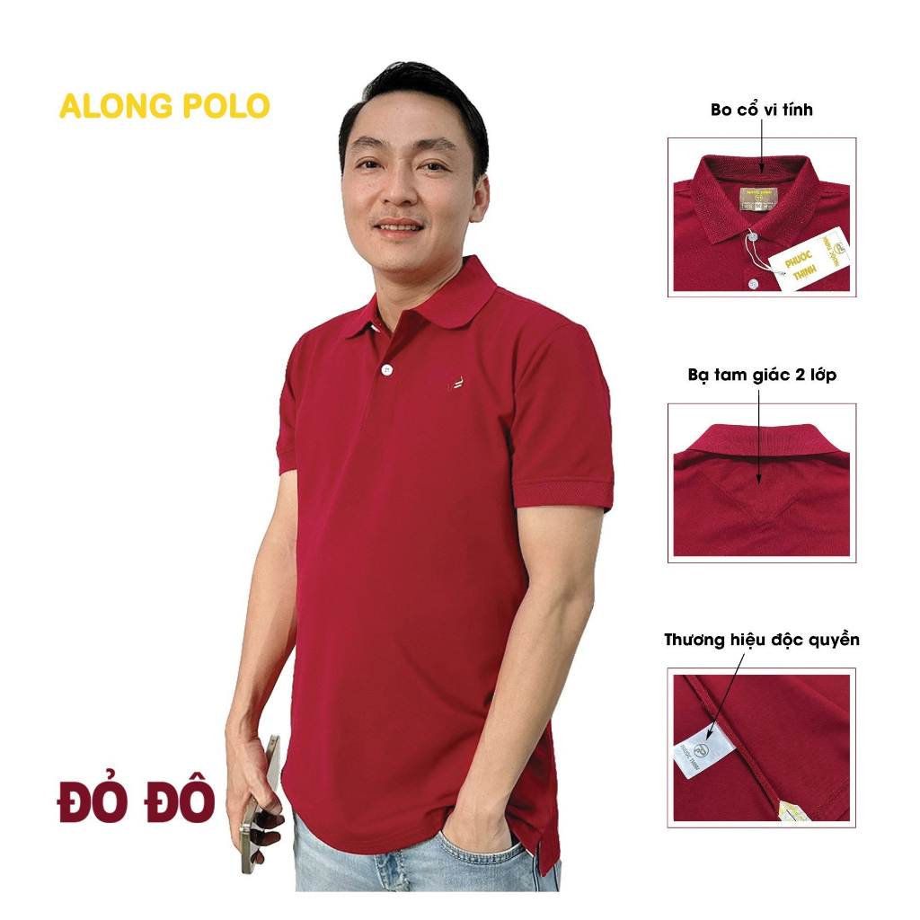 P07 Áo Polo Phước Thịnh Màu Đỏ Đô