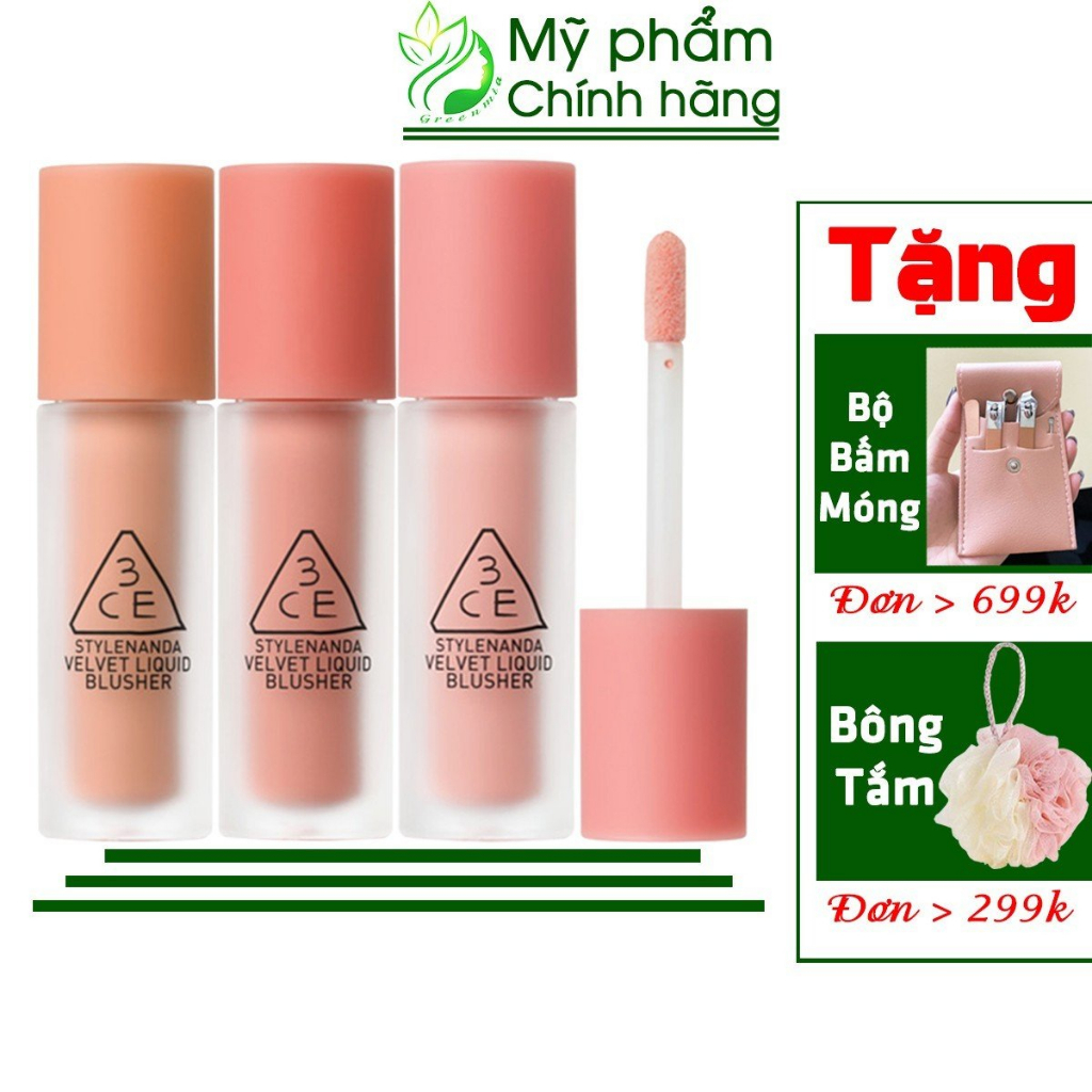 Má Hồng Kem 3CE VELVET LIQUID BLUSHERSO ALIVE CLASSIC MOOD VIENNA ROSE LIKE THAT 3.4g [CHÍNH HÃNG CHECK HIDDEN TAG]