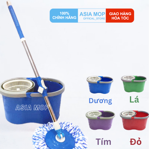 Bộ lau nhà 360 độ ASIAMOP X1 thân cây lau Inox bông lau cotton