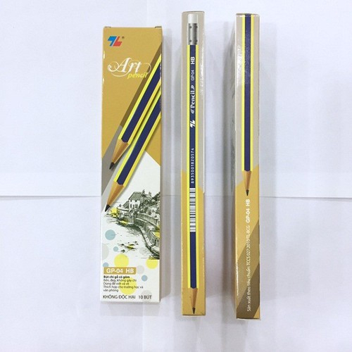 Bút Chì Gỗ HB Thiên Long GP-04 - Thân Sọc Xanh Vàng hộp 12 cây