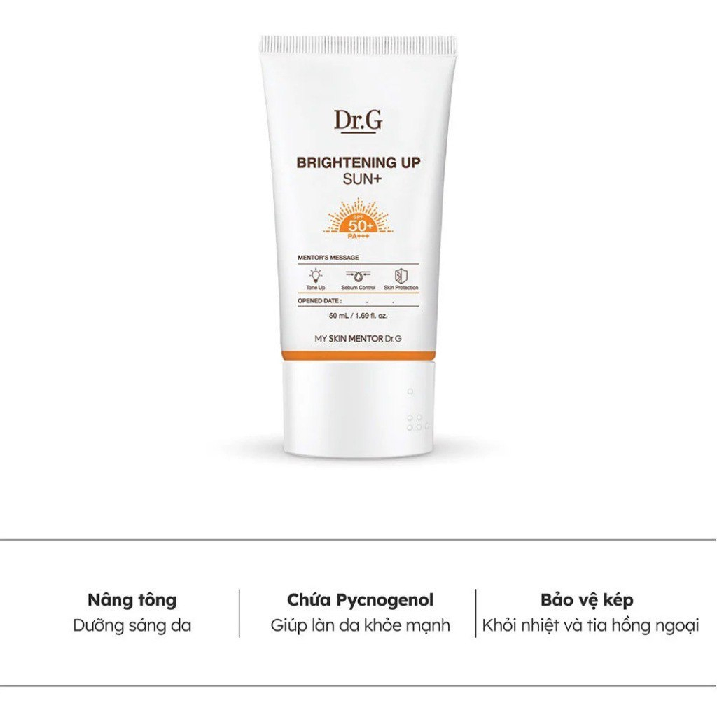 Kem Chống Nắng Nâng Tông Dưỡng Sáng Da Dr.G Brightening Up Sun+ SPF 50+ PA+++ 50ML - NEDEVI MALL