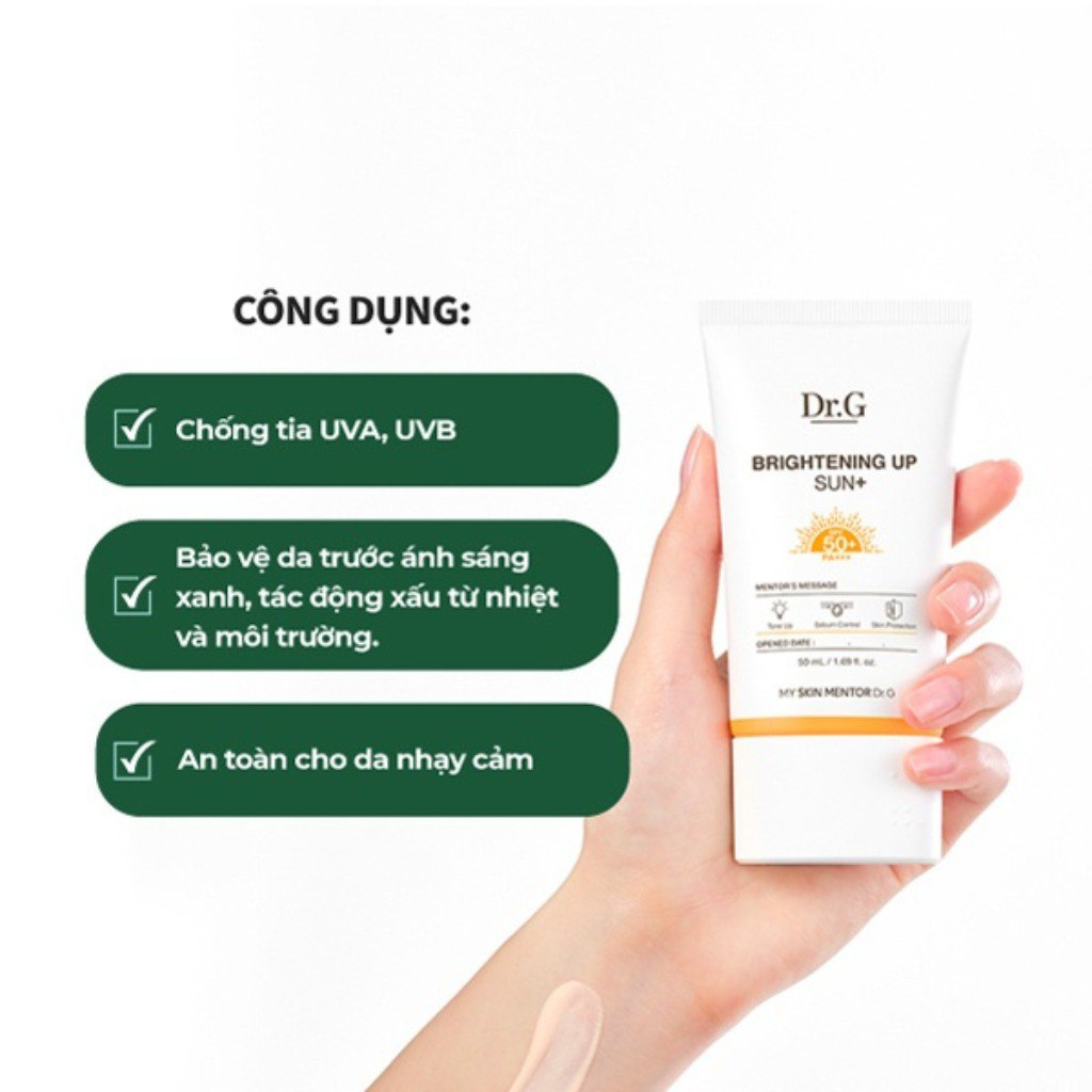 Kem Chống Nắng Nâng Tông Dưỡng Sáng Da Dr.G Brightening Up Sun+ SPF 50+ PA+++ 50ML - NEDEVI MALL