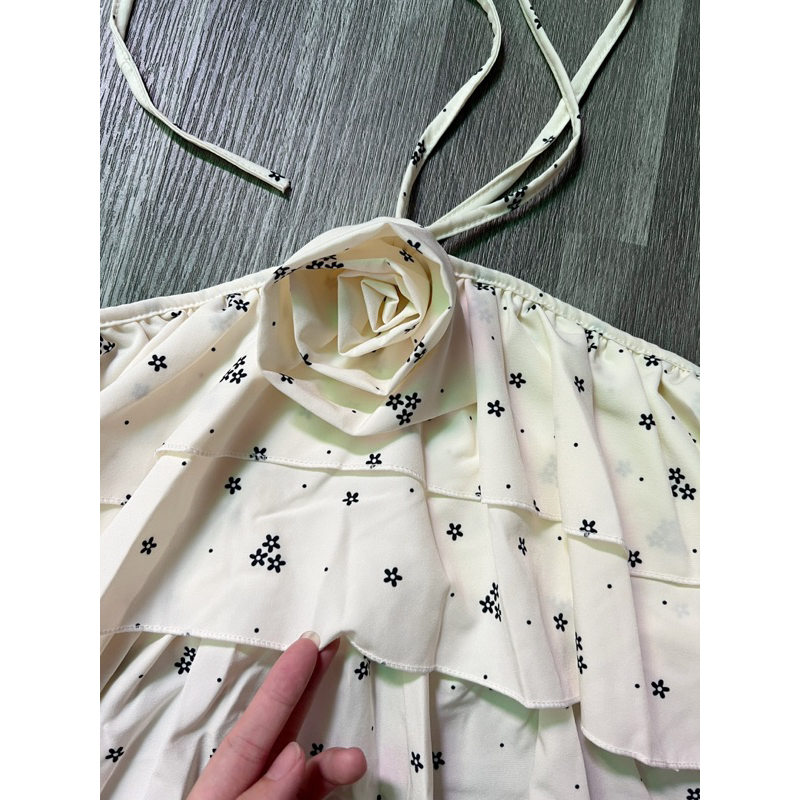 Áo yếm tầng hoa nhí tua rua, áo nữ croptop G35