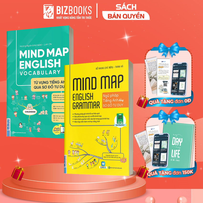 Sách - Combo Mindmap English Grammar và Mindmap English Vocabulary - Học Kèm App Online