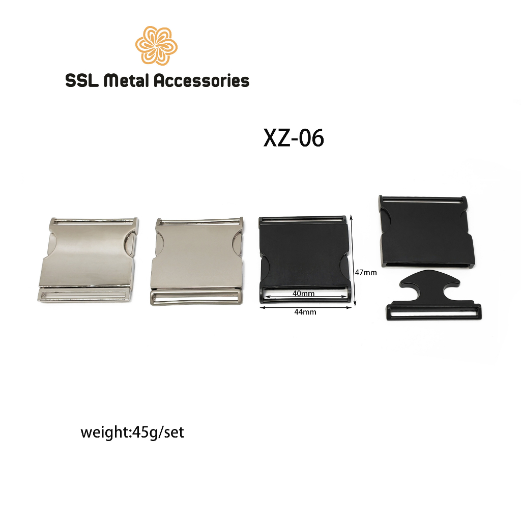 Khóa cài thời trang mới kim loại cao cấp cho túi xách, cặp, ba lô XZ-06 40*44*47mm (1 cái)