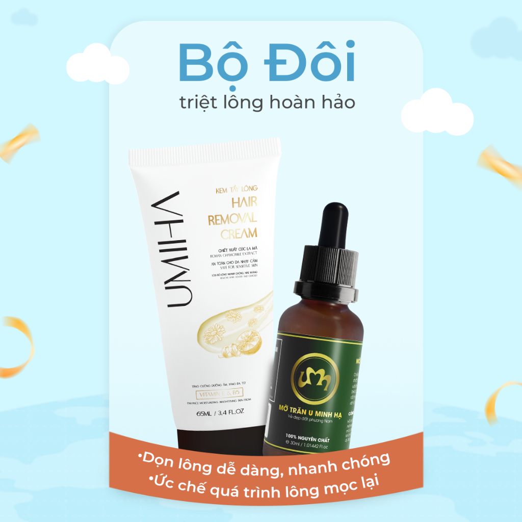 Combo 2 hộp Kem tẩy lông Umiha an toàn cho cả da nhạy cảm