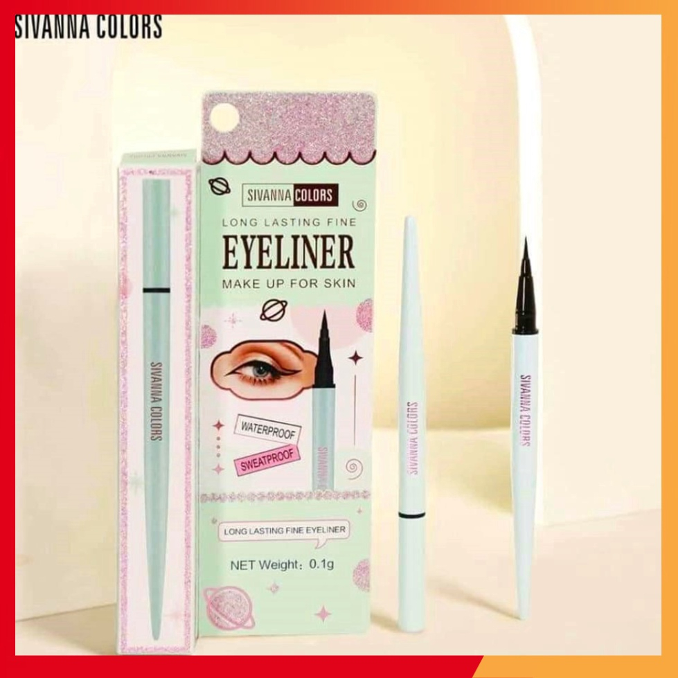 Bút kẻ mắt nước eyeliner Sivanna Colors Long Lasting Fine Thái Lan chống nước lâu trôi ES8016 chính hãng