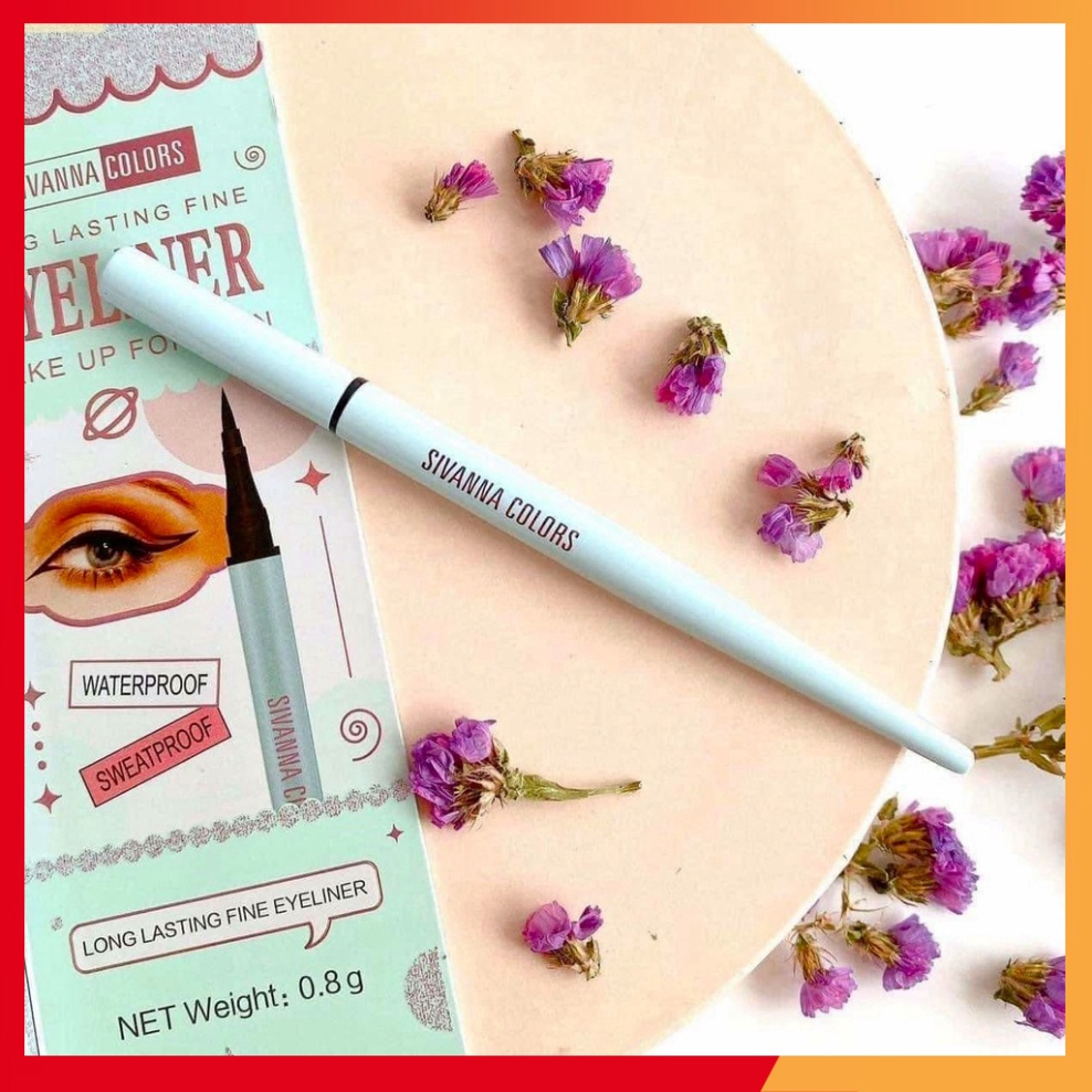 Bút kẻ mắt nước eyeliner Sivanna Colors Long Lasting Fine Thái Lan chống nước lâu trôi ES8016 chính hãng