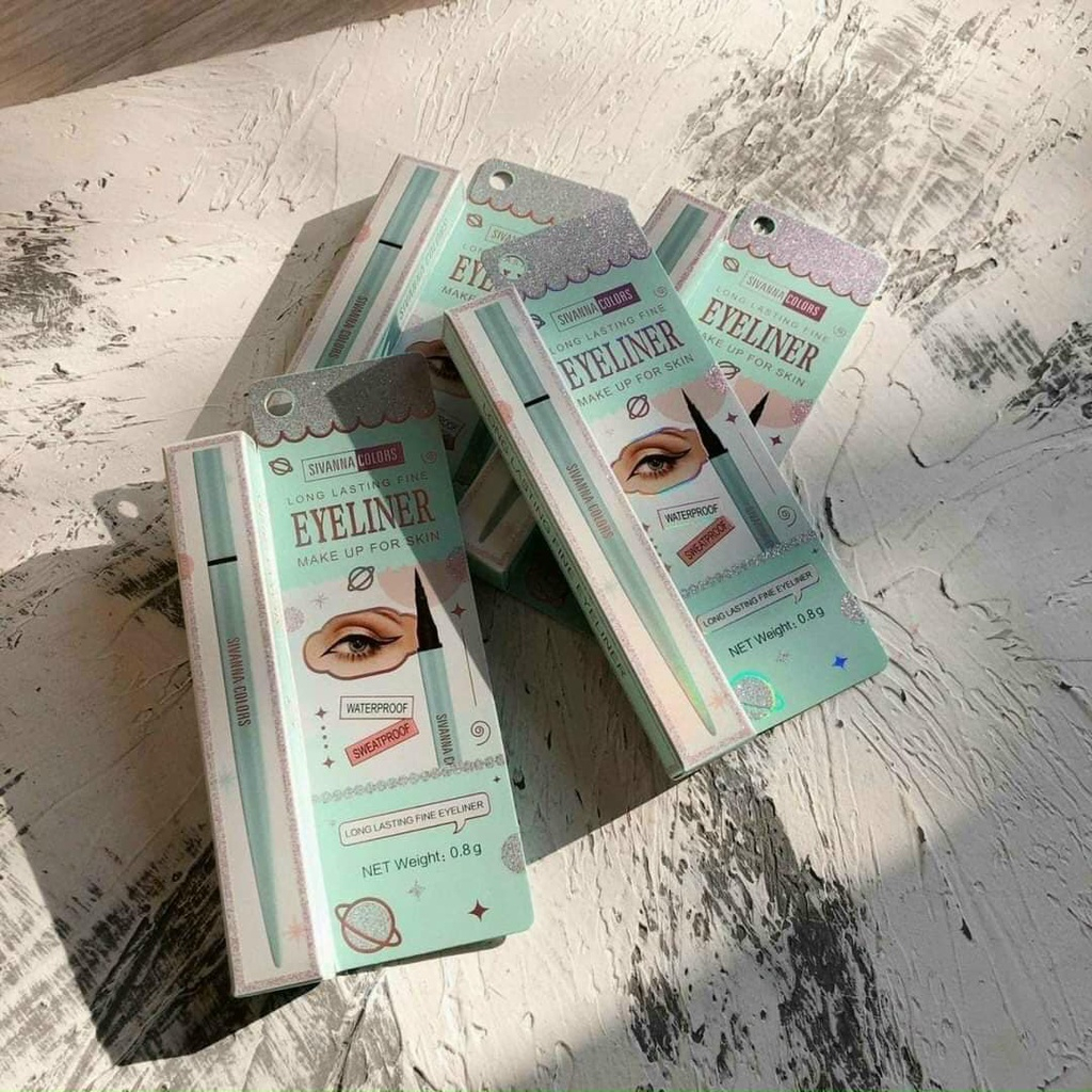 Bút kẻ mắt nước eyeliner Sivanna Colors Long Lasting Fine Thái Lan chống nước lâu trôi ES8016 chính hãng