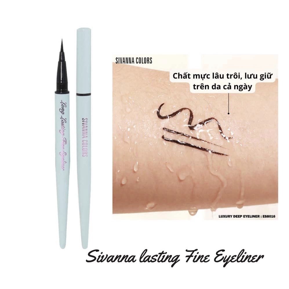 Bút kẻ mắt nước eyeliner Sivanna Colors Long Lasting Fine Thái Lan chống nước lâu trôi ES8016 chính hãng