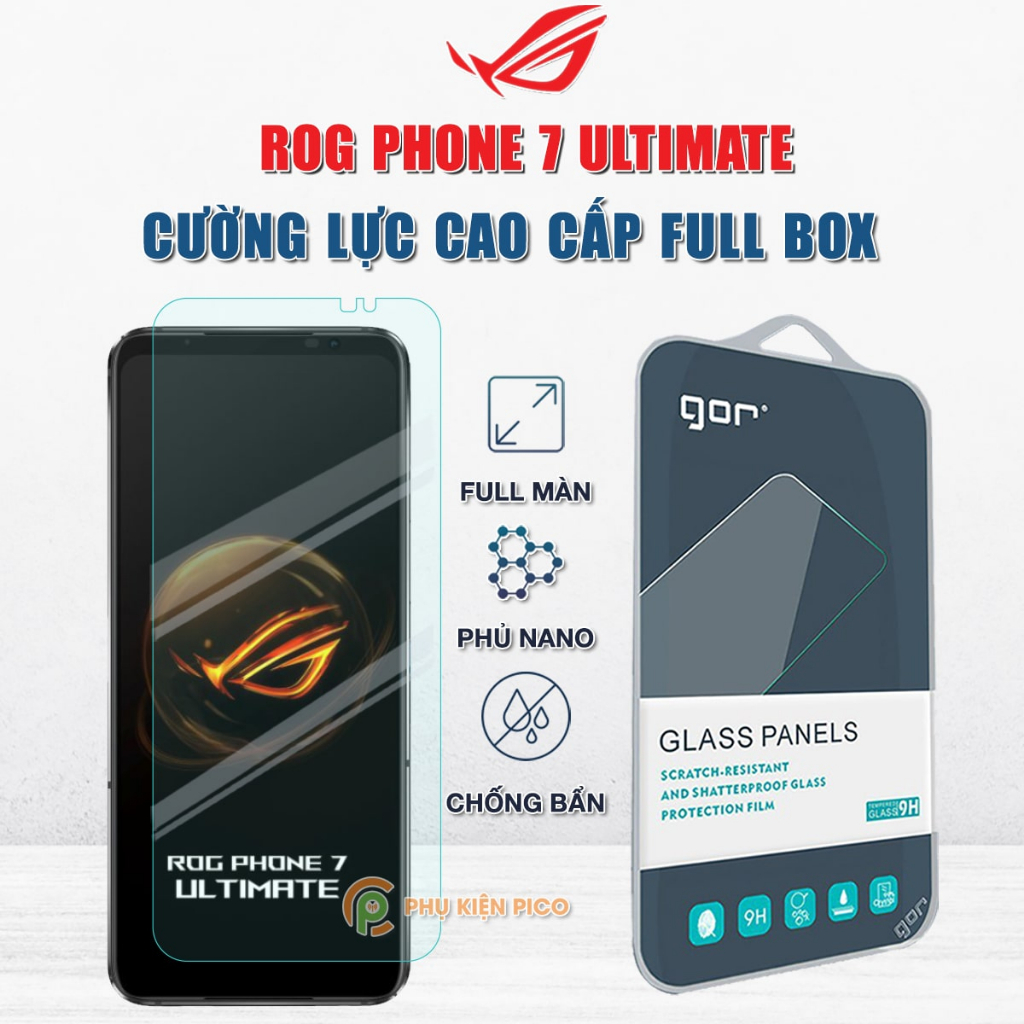 Kính cường lực Rog Phone 7 Ultimate full màn hình chính hãng Gor phủ nano - Dán màn hình Asus Rog Phone 7 Ultimate