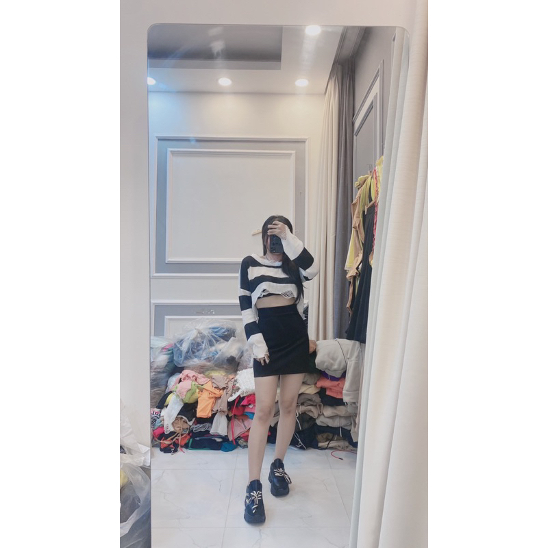 Chân Váy Chữ A Chất Umi Co Giản Có Lót Dây Kéo Sau Lưng