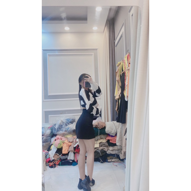 Chân Váy Chữ A Chất Umi Co Giản Có Lót Dây Kéo Sau Lưng