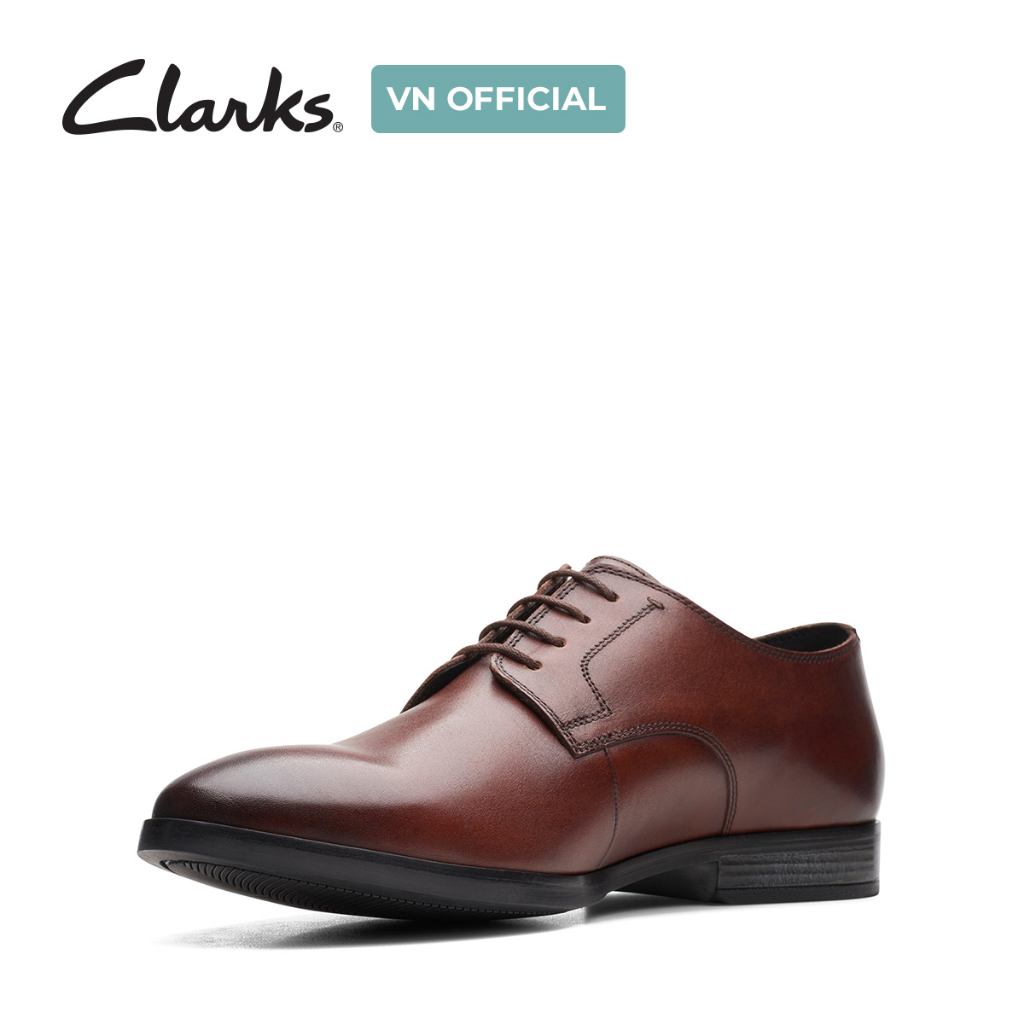 Giày Tây Da Nam Clarks Bradish Lace màu nâu mới