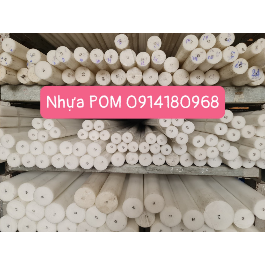 Thanh nhựa POM D20x1000mm màu trắng Hàn Quốc