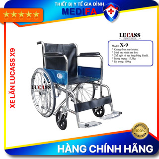 [Chính Hãng] Xe lăn Lucass X9, xe lăn phổ biến được dùng nhiều nhất, chứng chỉ: FDA của Mỹ, TUV, ISO 9001