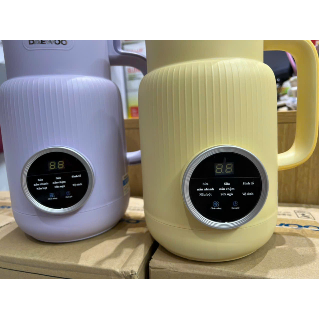 Máy xay nấu làm sữa hạt DAEWOO DY-SM03 màu trắng tím vàng ,công suất 600W bảo hành 12 tháng