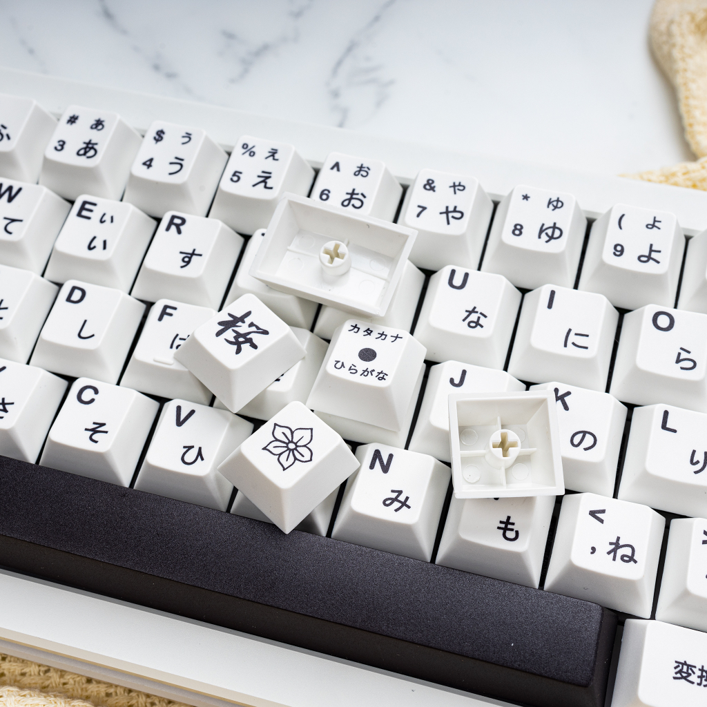 Keycap Japan Sakura | Keycap nhựa PBT 130 nút in nhiệt