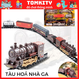 Đồ chơi xe lửa, mô hình tàu hỏa đường ray chạy pin, đồ chơi giải trí cho bé - đồ chơi trẻ em