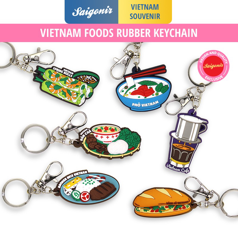 Móc khoá lưu niệm Việt Nam chủ đề món ăn Key Chain