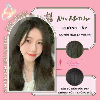 Thuốc Nhuộm Tóc Màu NÂU MATCHA - KHÔNG TẨY | Hanie thuốc nhuộm tóc tại nhà