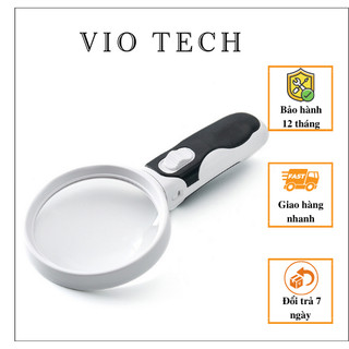 Kính lúp tay cầm đọc báo, sửa chữa có đèn hình ảnh rõ, dễ nhìn 5X Mb90