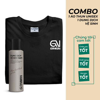 [GIÁ MỞ BÁN] Combo 1 dung dịch vệ sinh nam Ganiman Than hoạt tính gỗ sồi 100ml và 1 áo thun unisex Ganiman