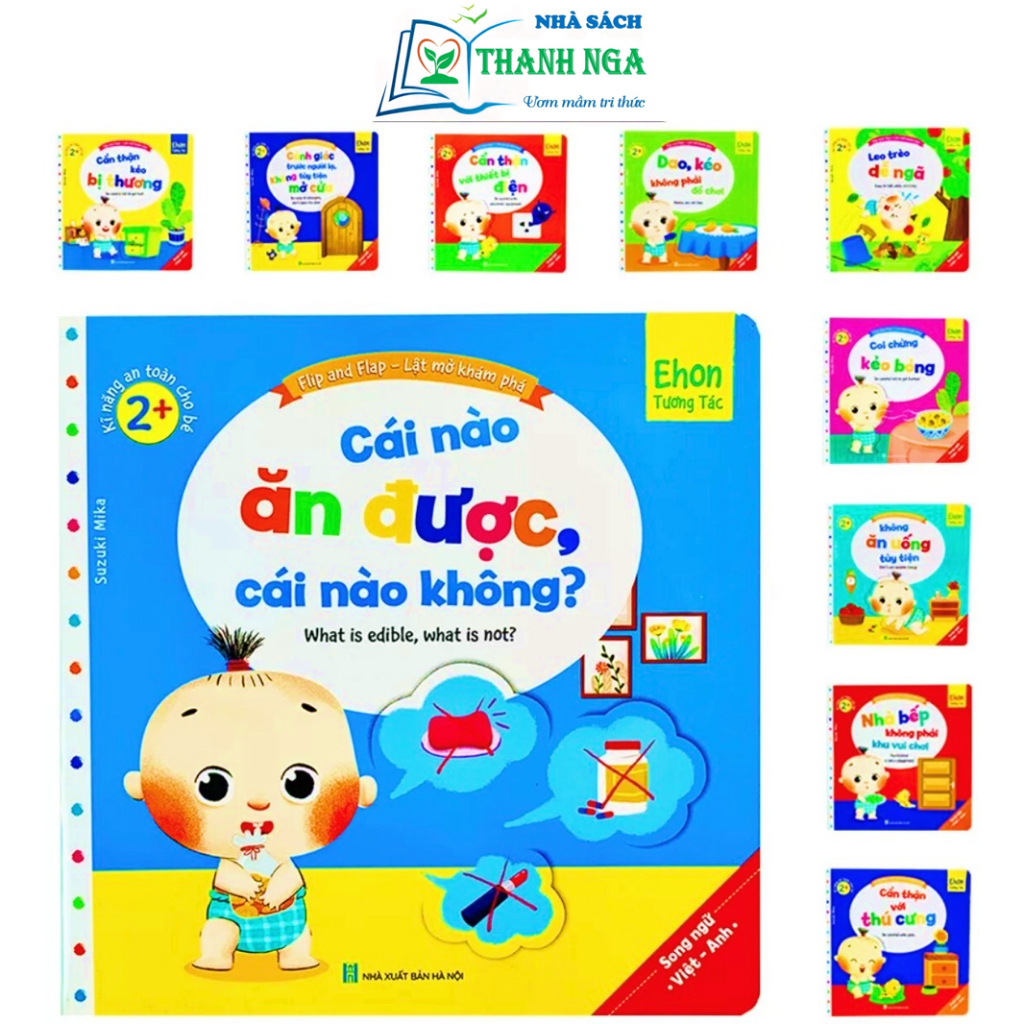 Sách - Ehon Tương Tác Lật Mở - Kỹ Năng An Toàn Cho Bé Song Ngữ Việt Anh (Bộ 10 Cuốn)